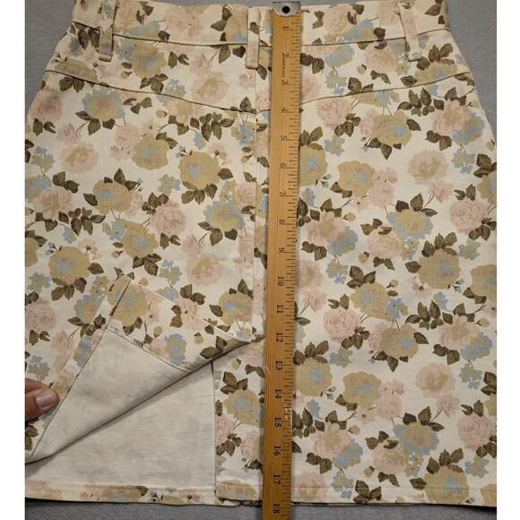 VTG Skoozi Denim Skirt Womens 6 Floral 90s Western Cowgirl Y2K Retro Preppy boho - Picture 9 of 12